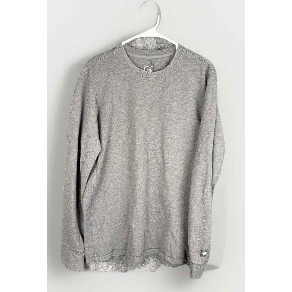 The North Face Shirt Mens Large L Gray Thermal Crew Neck Long Sleeve FlashDry
